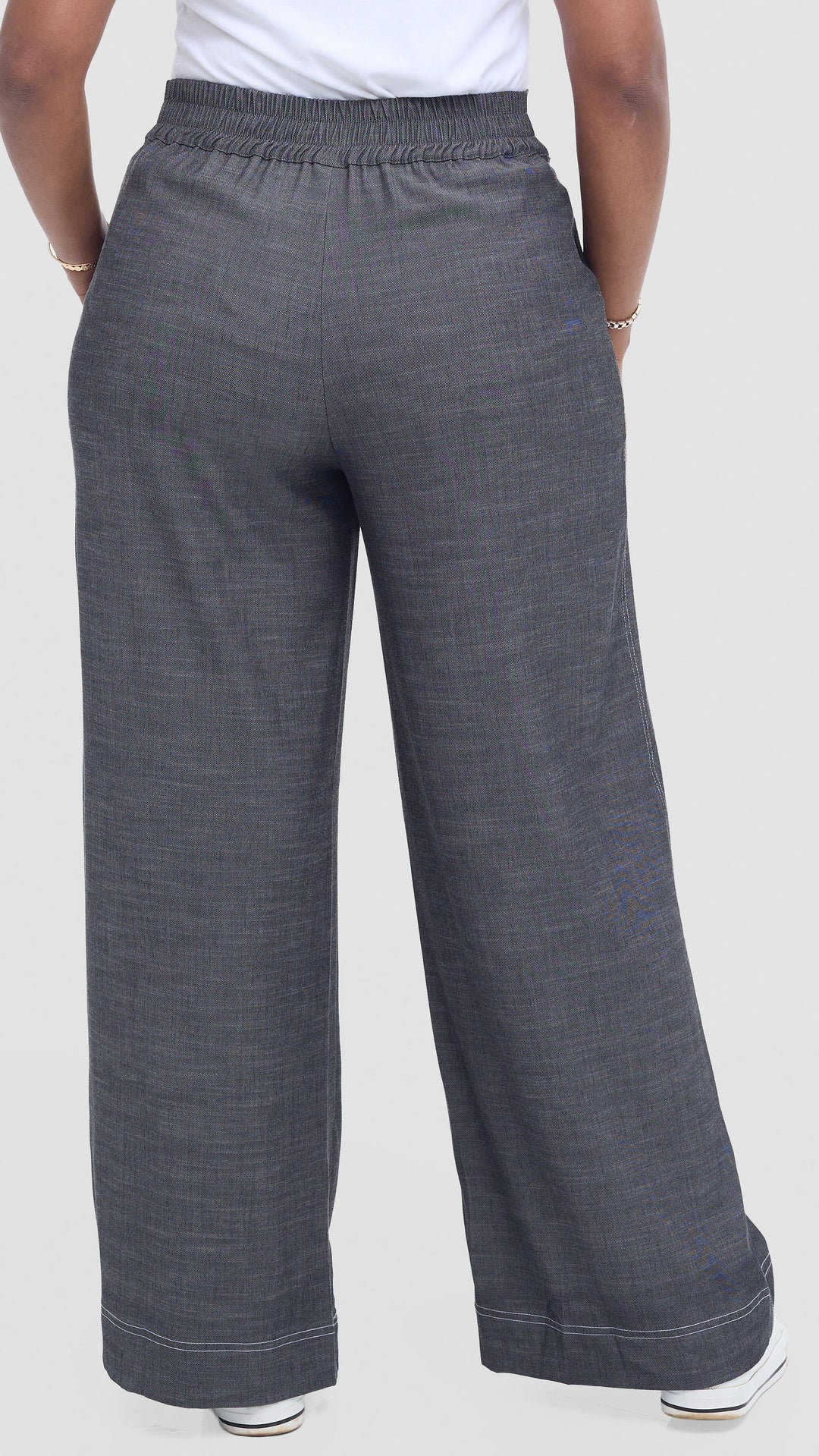 Vivo Contrast Stitch Pants in Denim - Grey