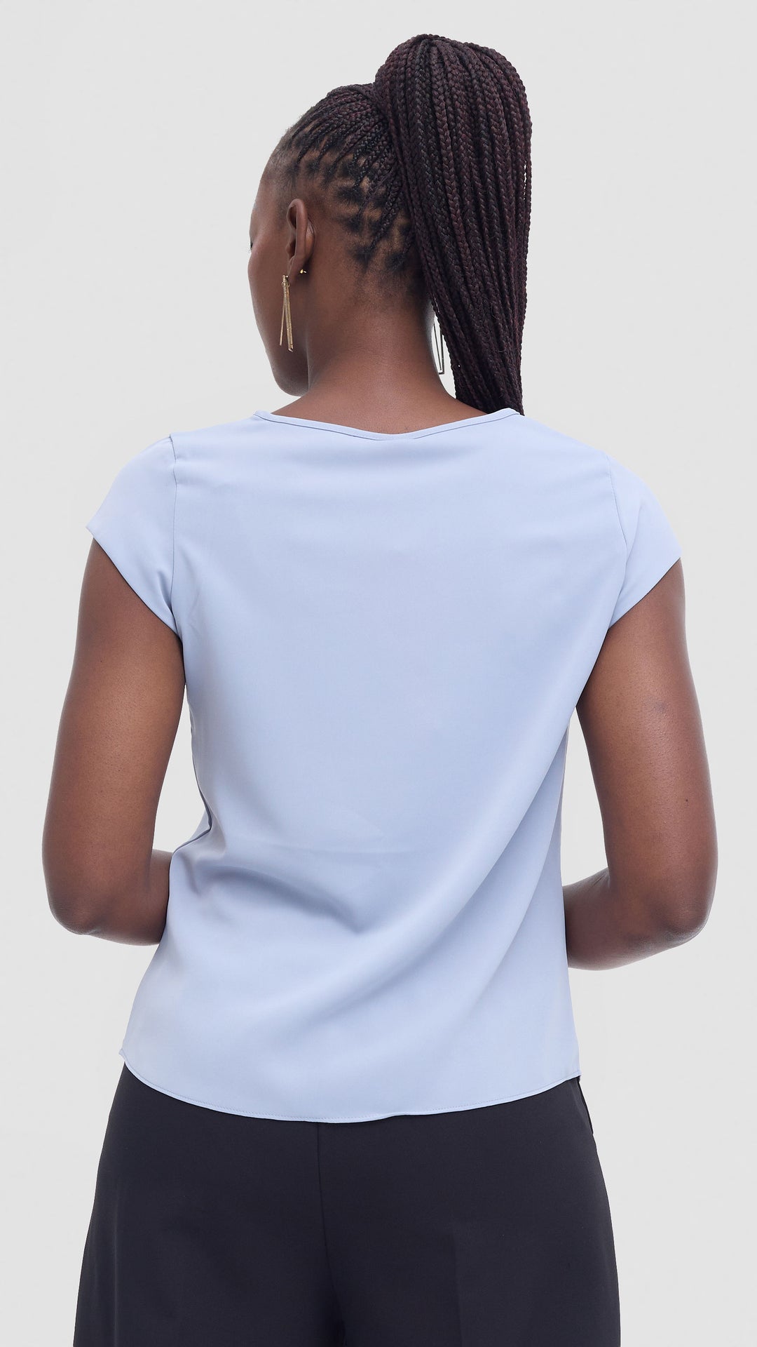 Vivo Basic Cap Sleeve Top In Crepe - Light Grey
