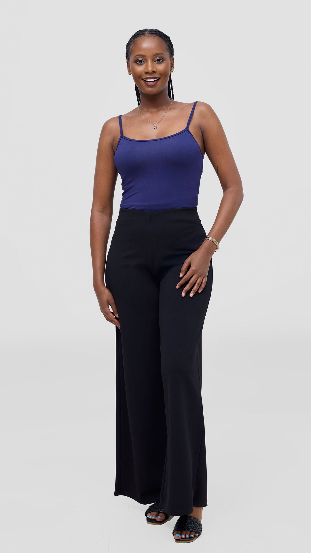 Vivo Spaghetti Tank Top in Jersey - Navy