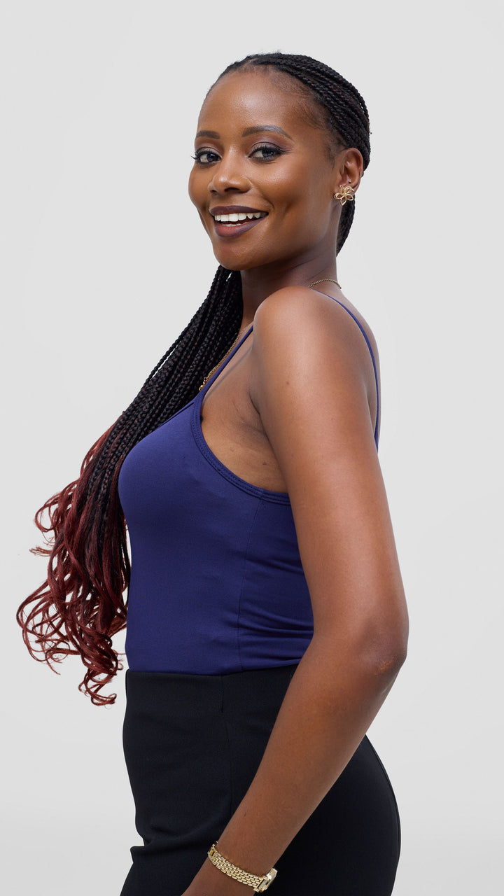Vivo Spaghetti Tank Top in Jersey - Navy