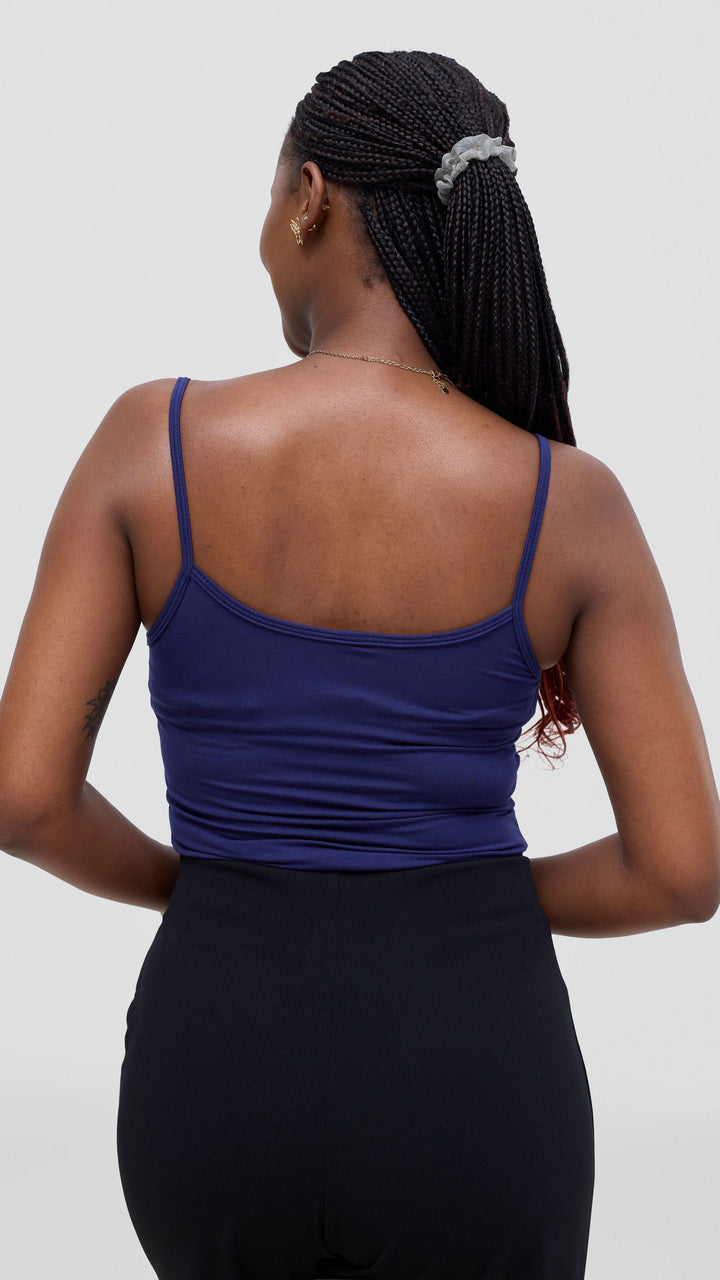 Vivo Spaghetti Tank Top in Jersey - Navy