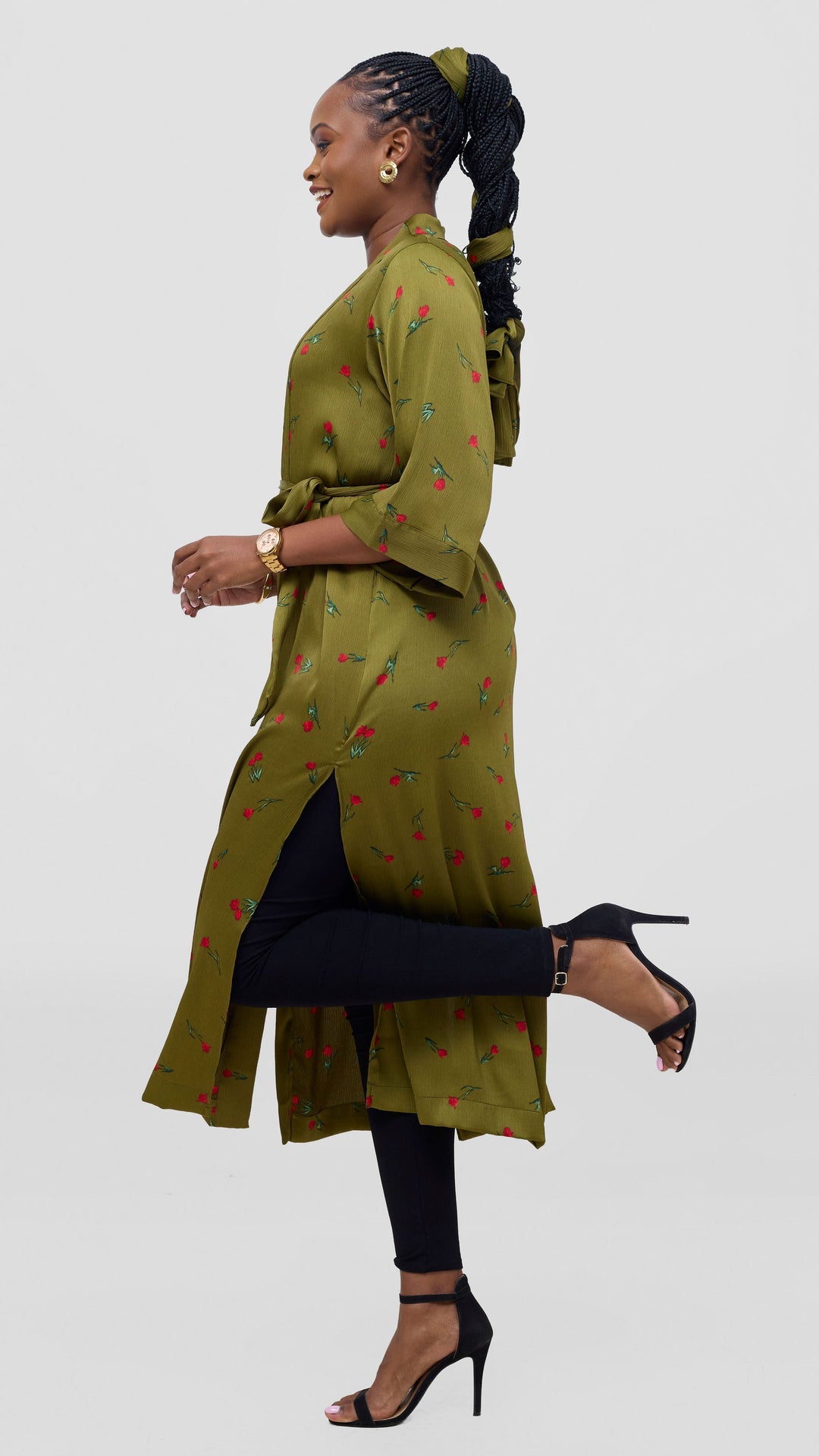 Vivo Samira Maxi Kimono - Hunters / Red Print