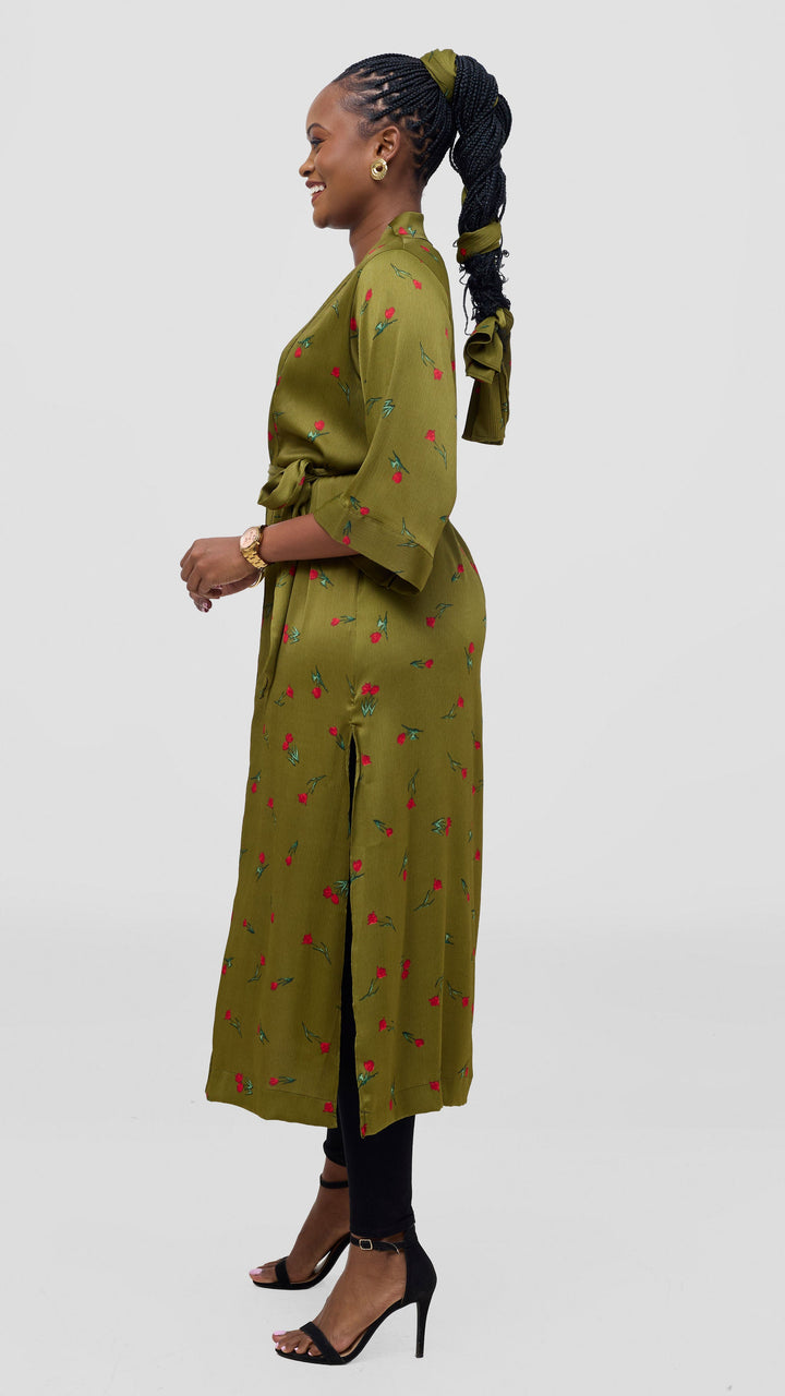 Vivo Samira Maxi Kimono - Hunters / Red Print