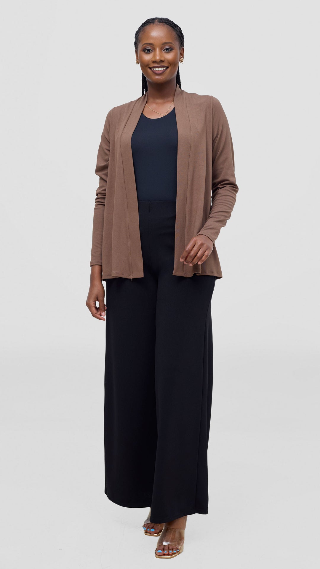 Vivo Everyday Short Waterfall in Jersey - Dark Taupe