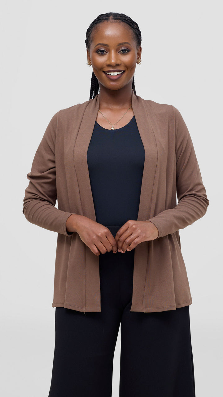 Vivo Everyday Short Waterfall in Jersey - Dark Taupe