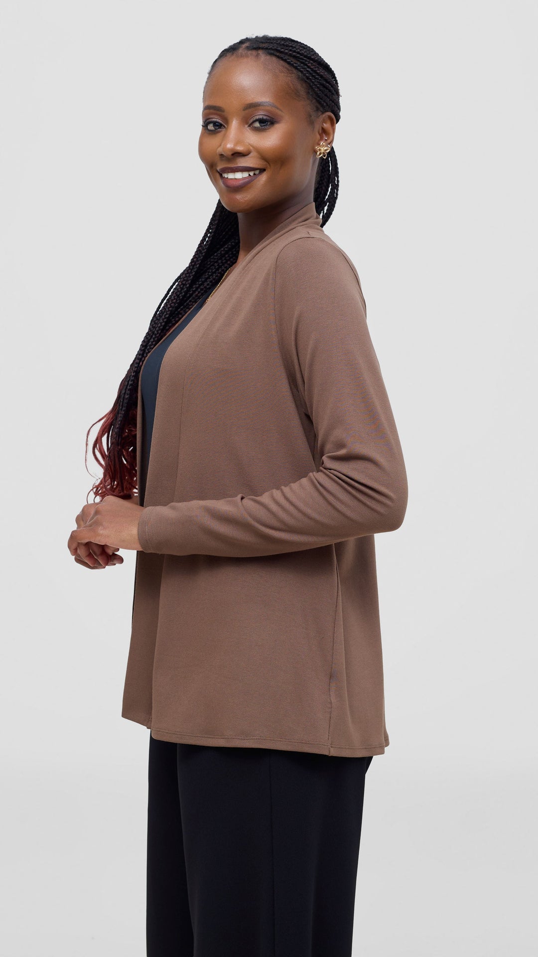 Vivo Everyday Short Waterfall in Jersey - Dark Taupe