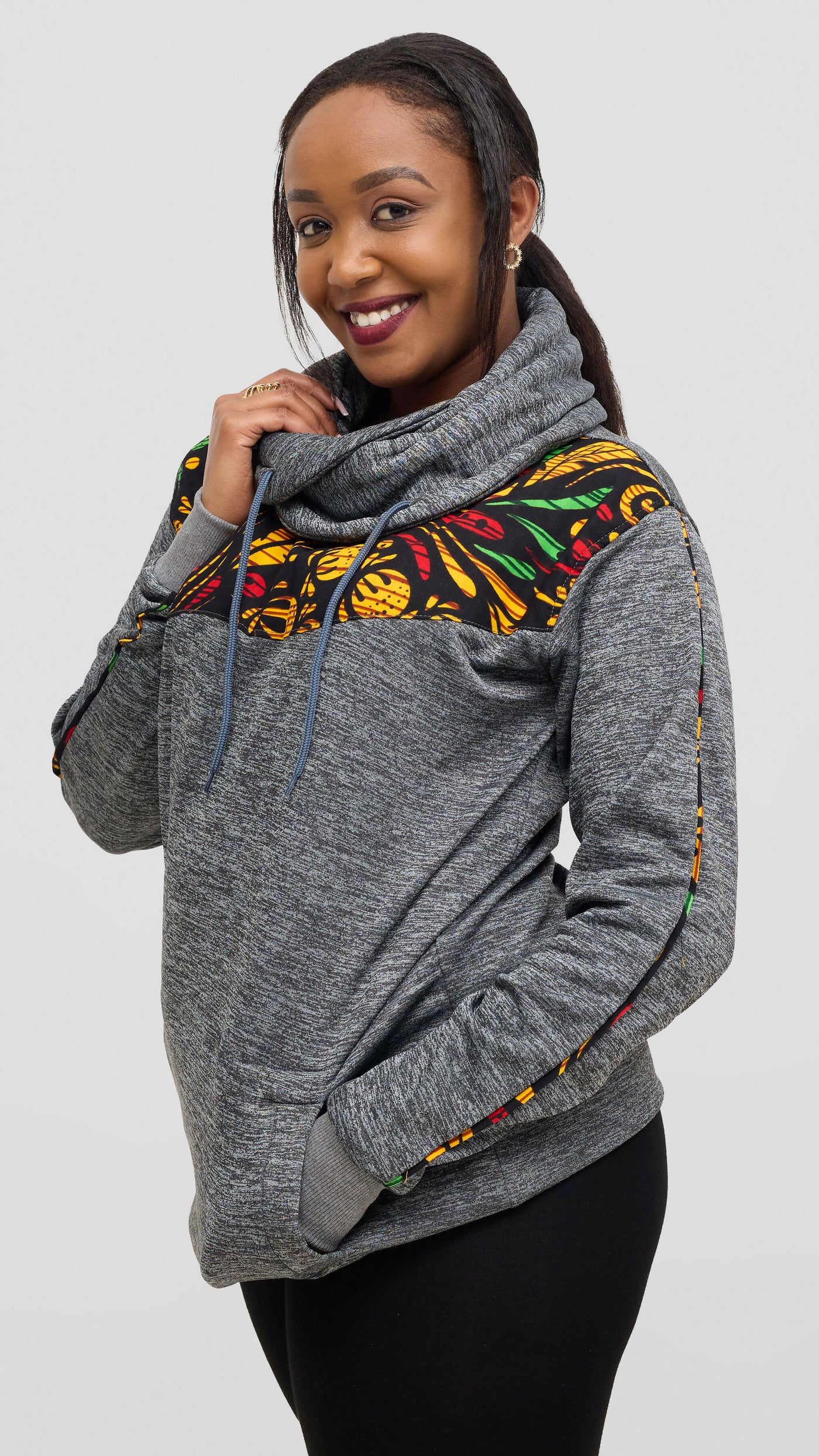 Rafiki Threads  Arancia Snood Hoodie - Grey