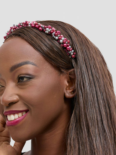 Yaakunte Arasha Head Crown - Burgundy / Silver - Shopzetu