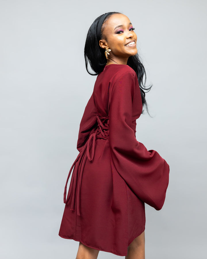 Afriwia Zawadi Shift Dress - Maroon