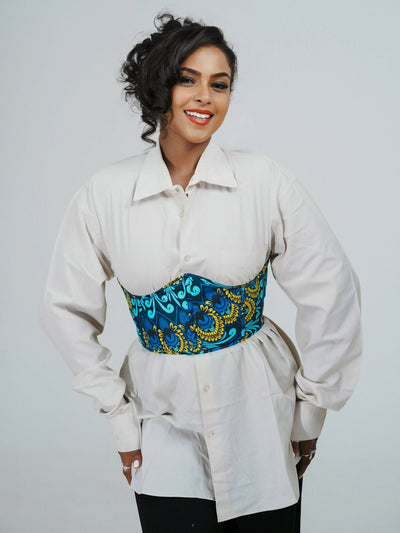 Misstcal Ankara Under Bust Corset Belt - Multicolored - Shopzetu