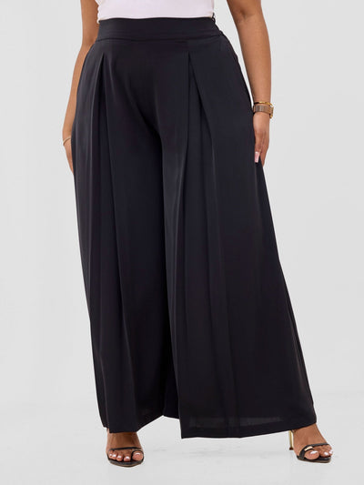Vivo Hari Wide Leg Pants - Black - Shopzetu