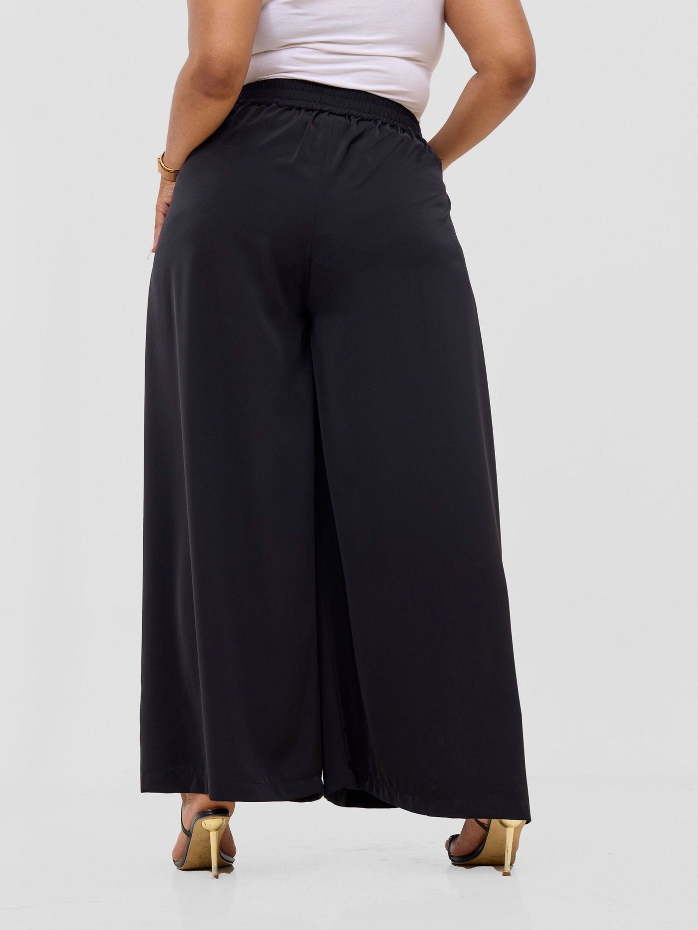 Vivo Hari Wide Leg Pants - Black - Shopzetu