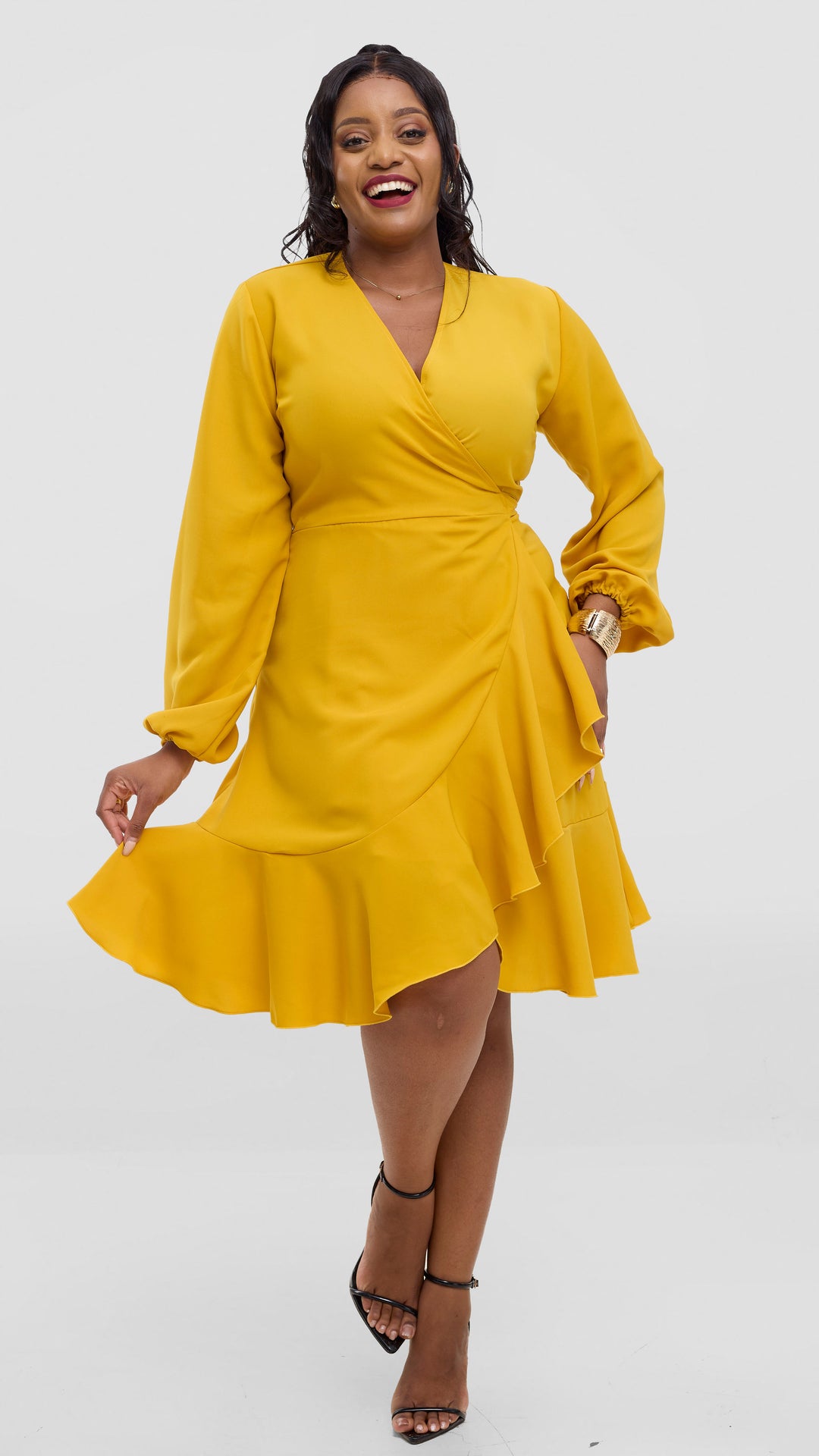 Lizola Brylee Wrap Dress - Mustard