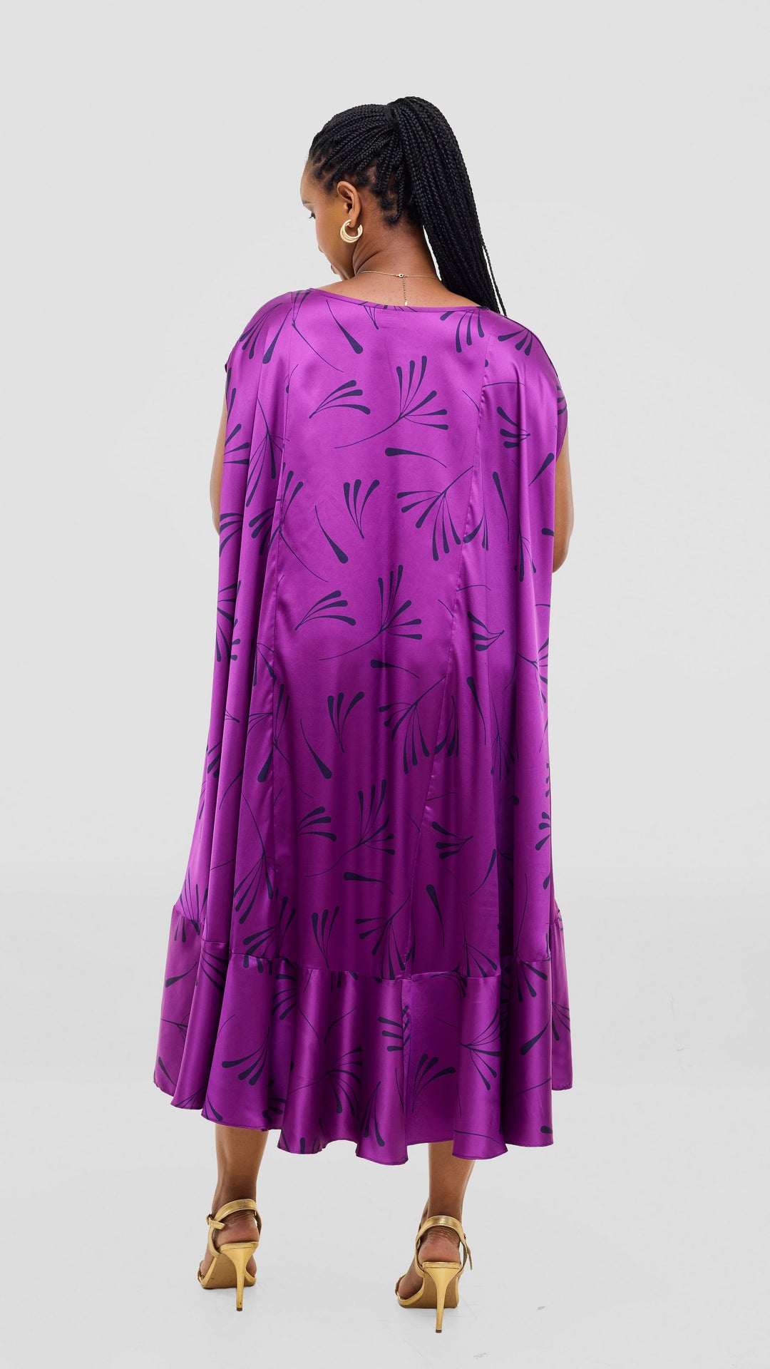 Vivo Samira Cape Dress - Purple Print