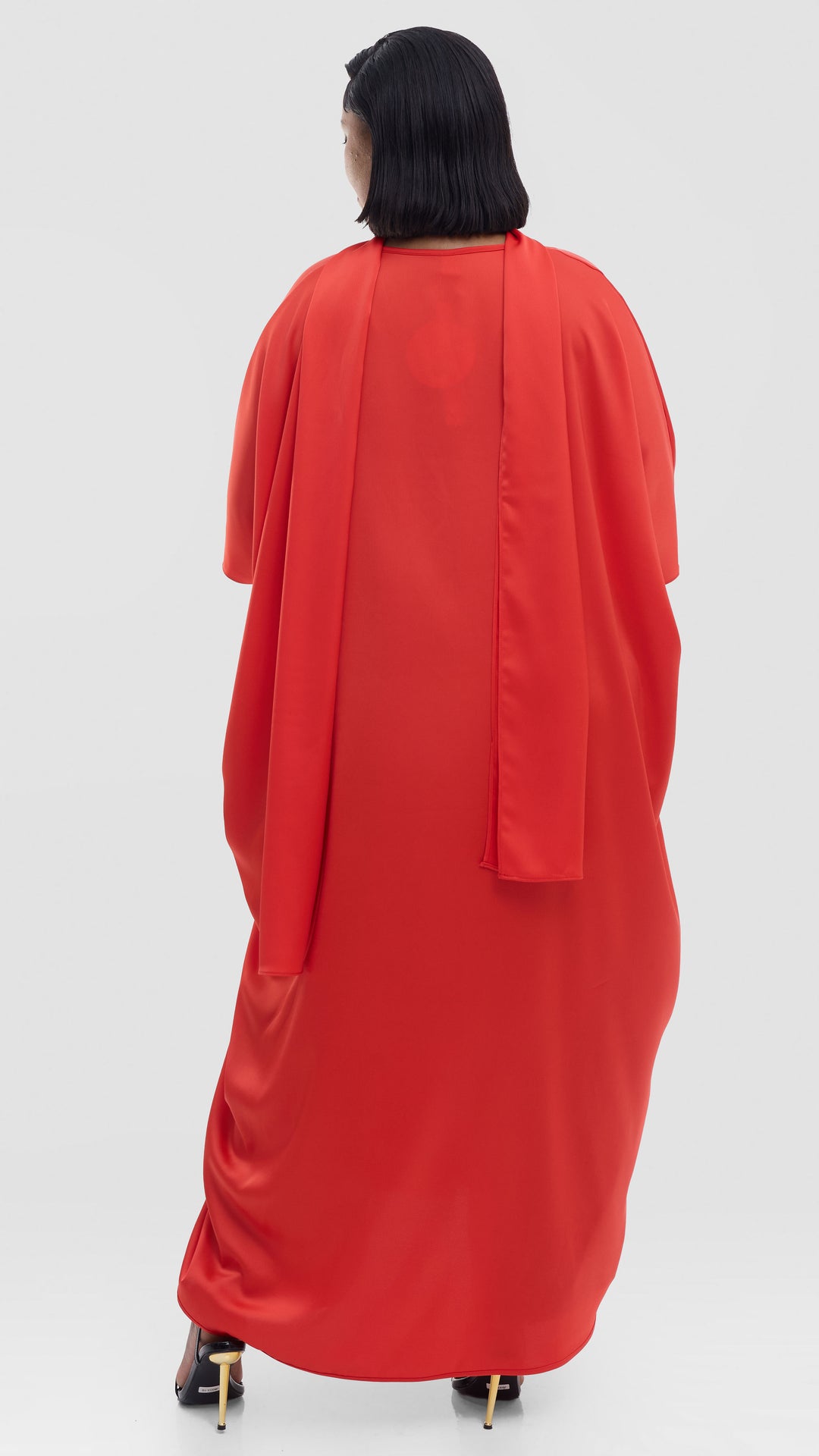 Vivo Essi Front Slit Maxi Top In Satin - Orange