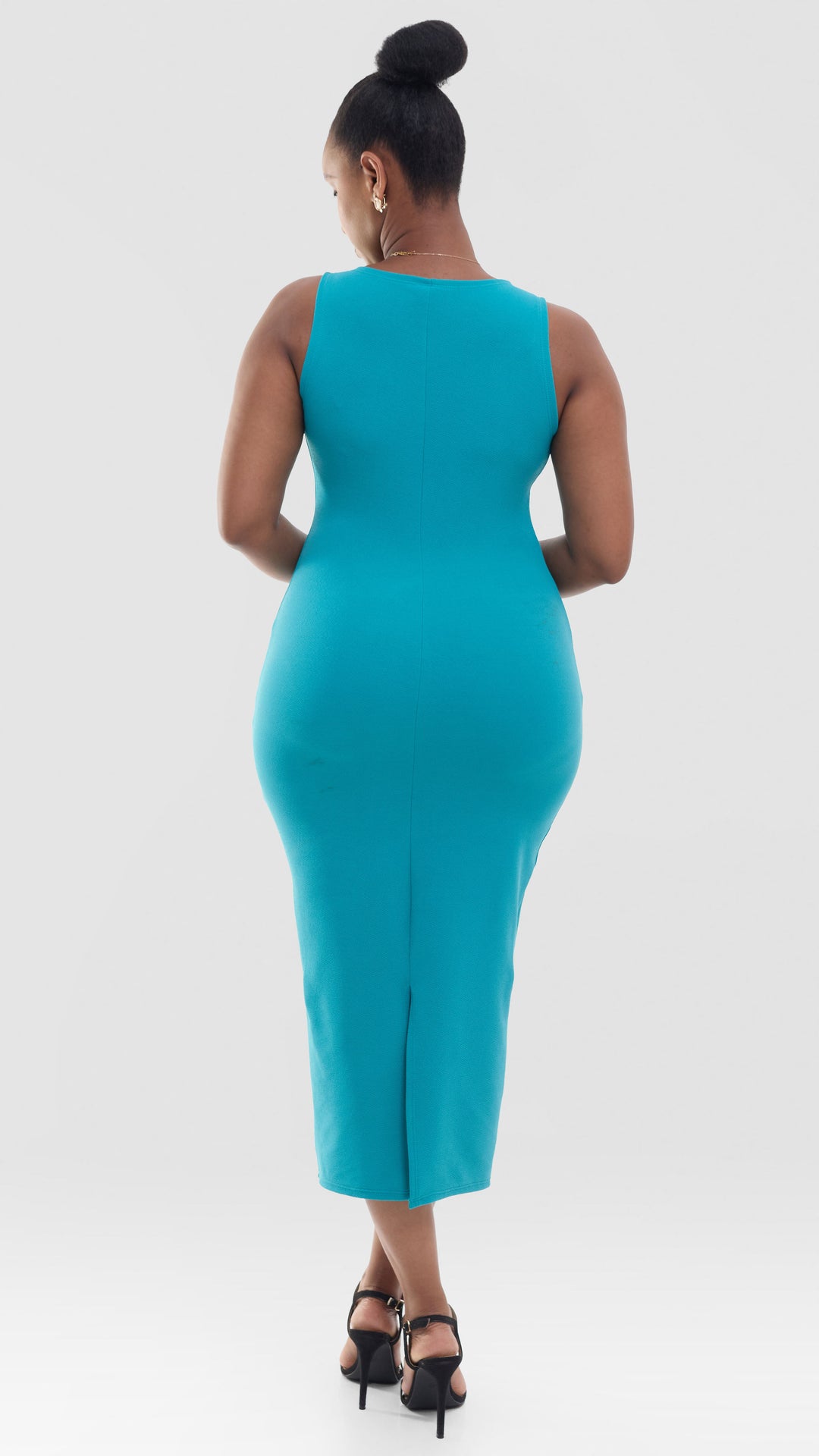Vivo Midi Bodycon in Stretch Rib - Teal