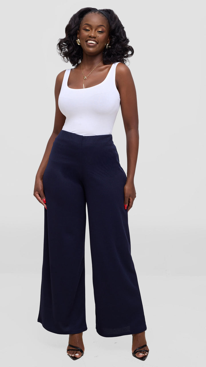 Vivo Safa Straight Leg Pants - Navy