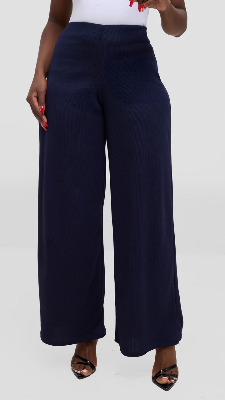 Vivo Safa Straight Leg Pants - Navy