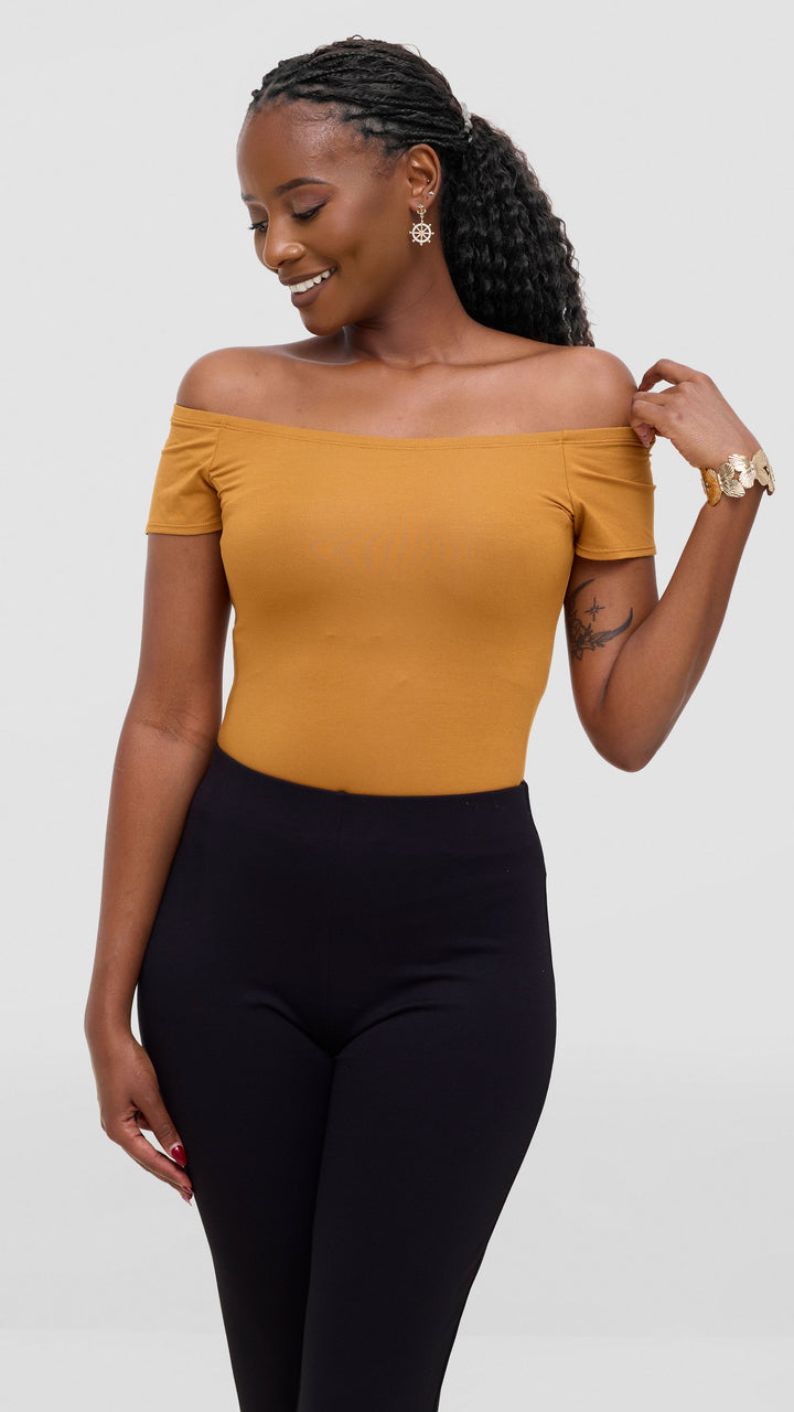 Vivo Studio Bodysuit In Jersey - Dark Mustard