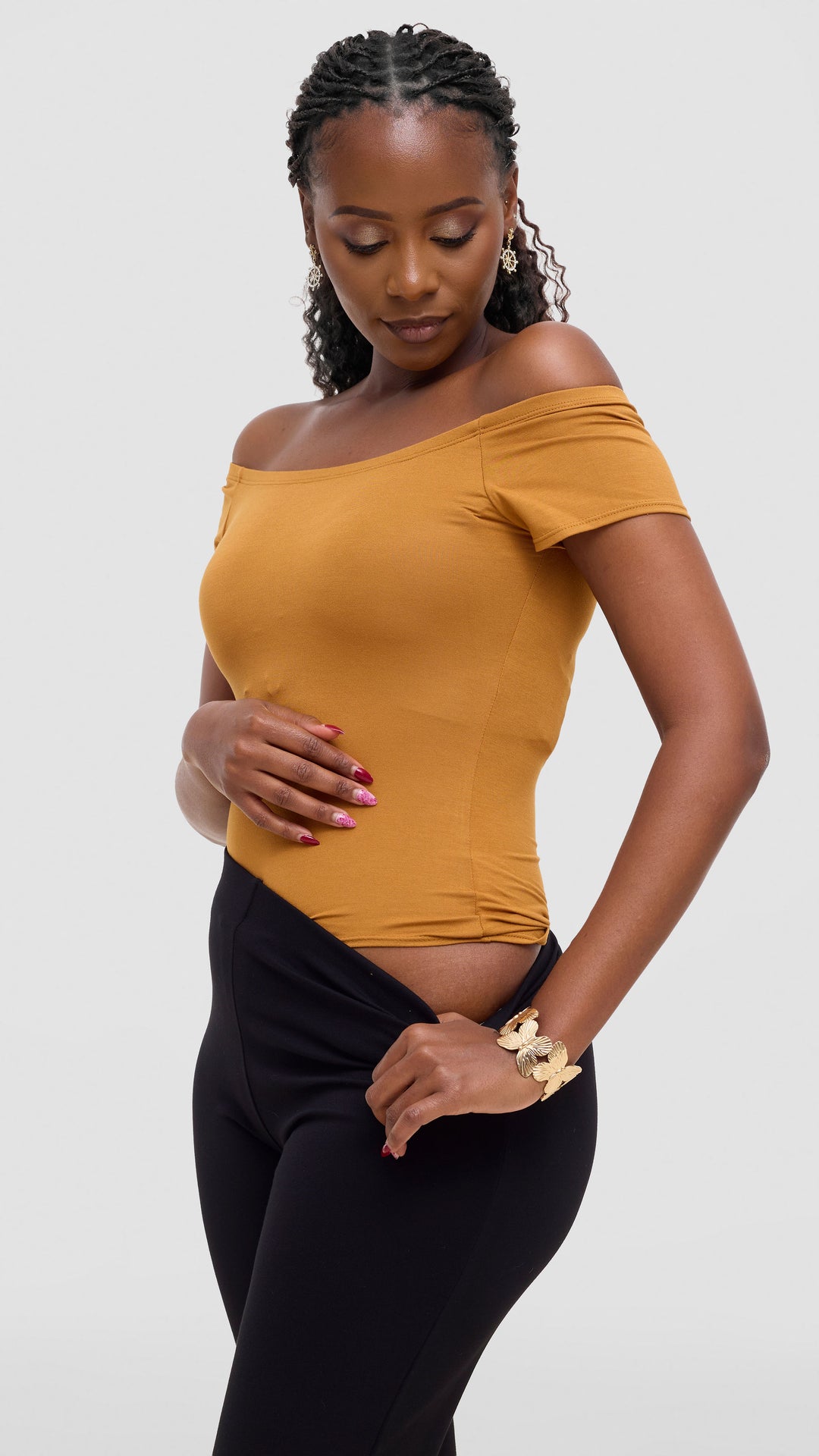 Vivo Studio Bodysuit In Jersey - Dark Mustard