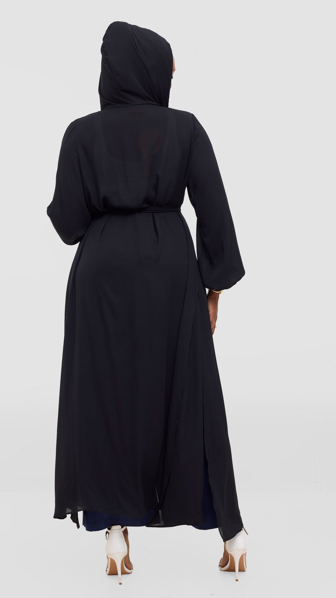 Vivo Hooded Kimono With Elastic Cuff - Black