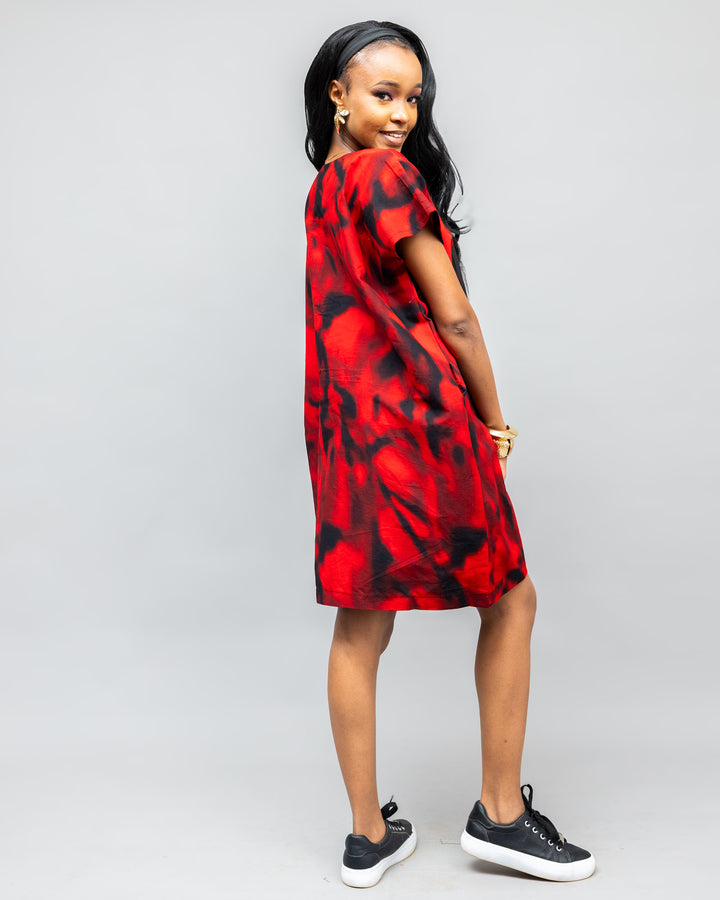 Afriwia Sanaa Boubou Dress - Red