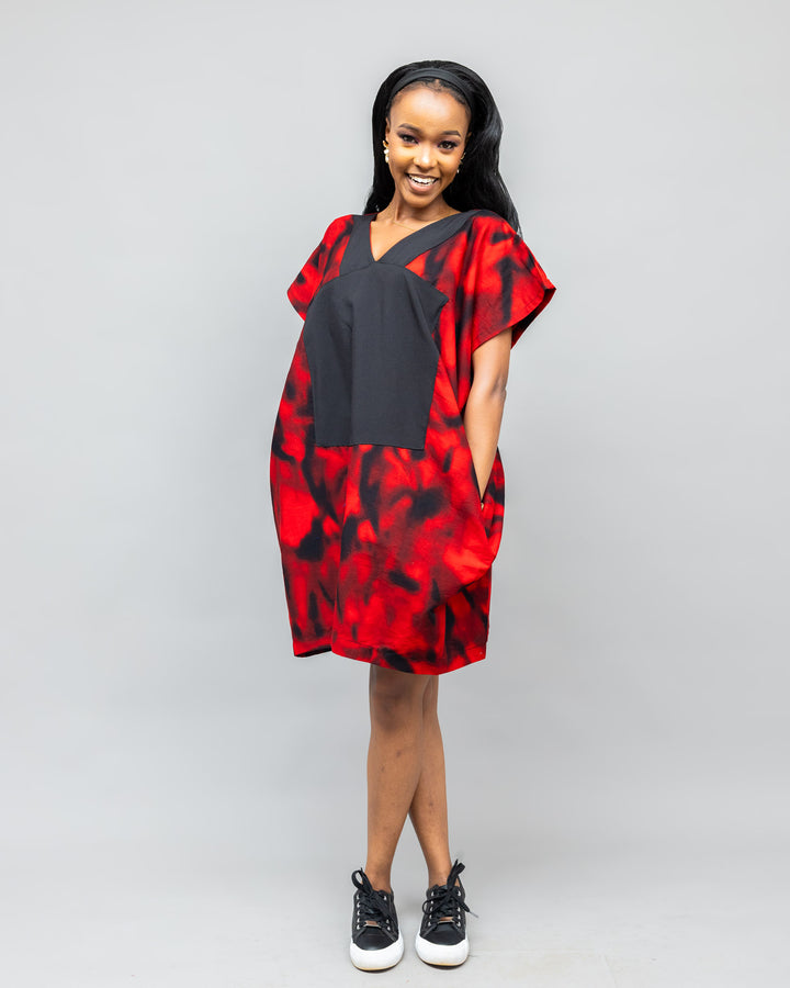 Afriwia Sanaa Boubou Dress - Red