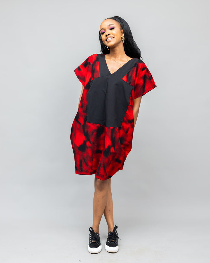 Afriwia Sanaa Boubou Dress - Red