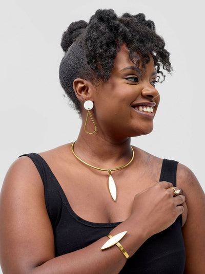 Purely Brass Wema Jewelry Set - Brass - Shopzetu