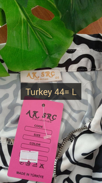 The Fashion Frenzy Monochrome Marble Print Blouse Top - White - Shopzetu