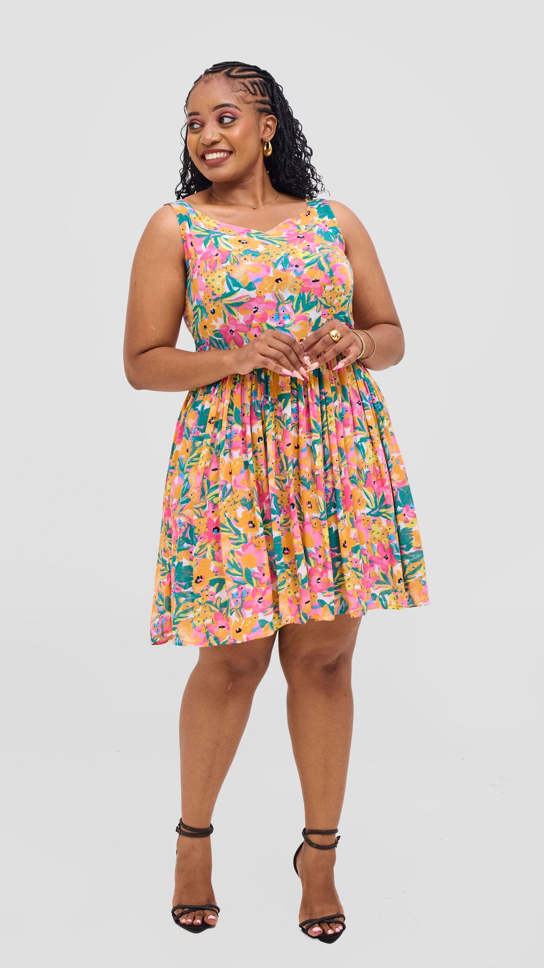 Phyls Collection Skater Dress - Floral Print