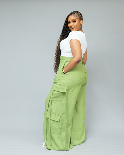 African Yuva Zyrah Cargo Pant - Sage Green