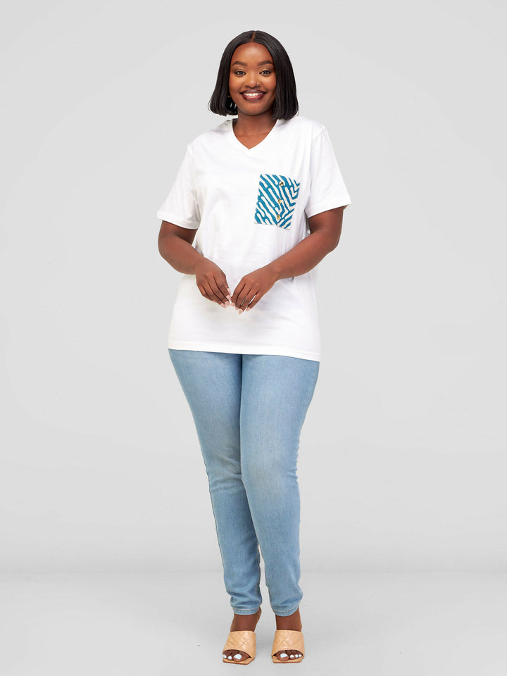 Vazi Afriq Unisex Cotton Jersey T-Shirt - White
