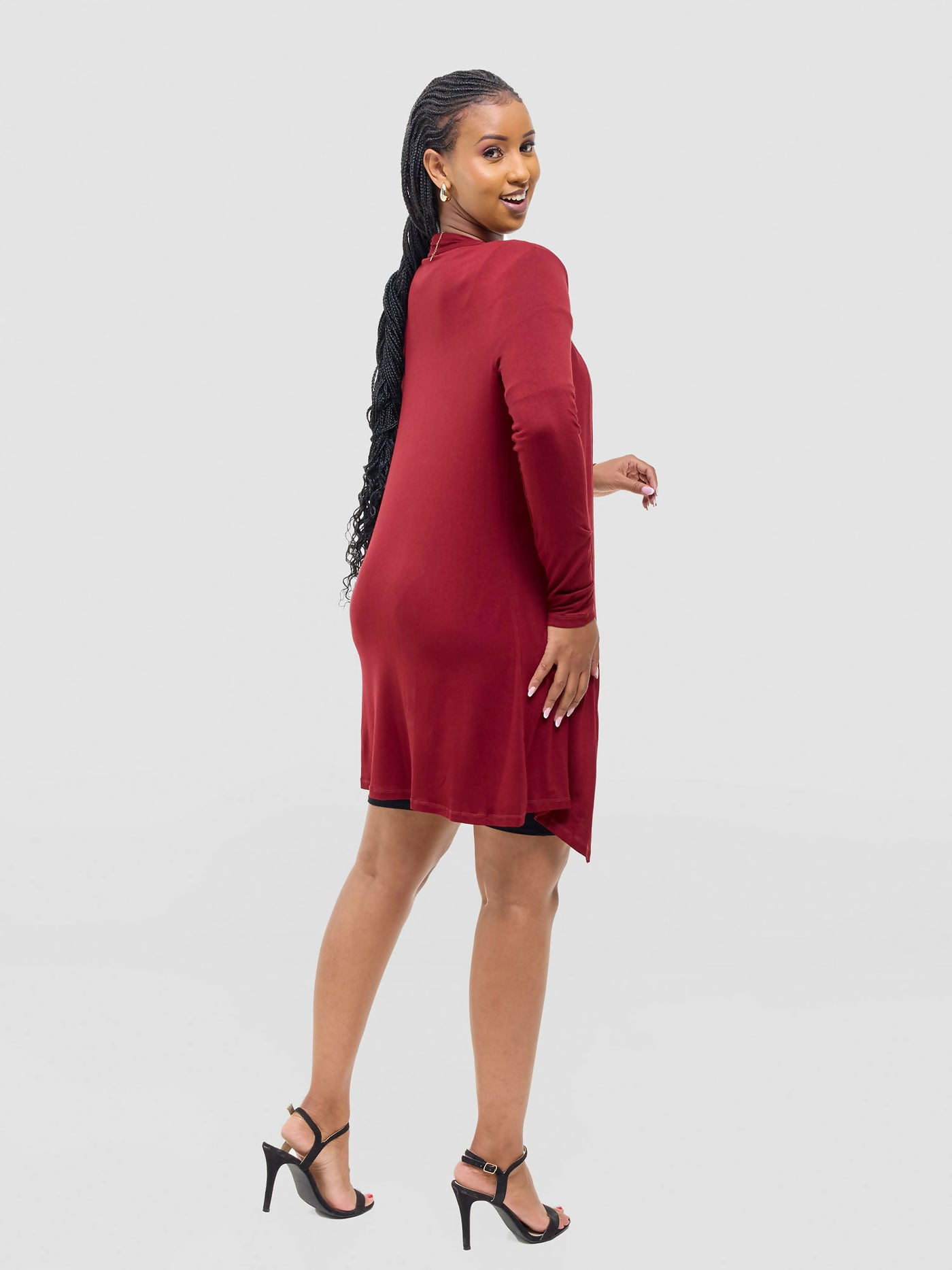 Anel's Knitwear Basic Kimono - Maroon - Shopzetu