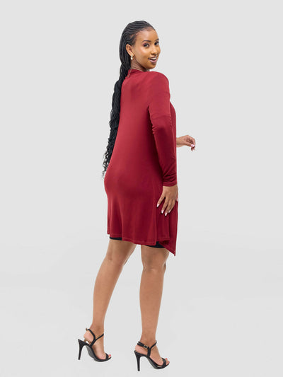 Anel's Knitwear Basic Kimono - Maroon - Shopzetu