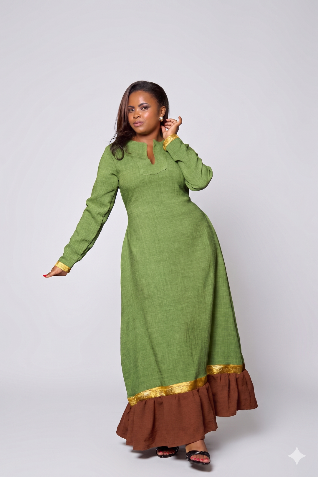 Silk House Collection Katya Kaftan - Green