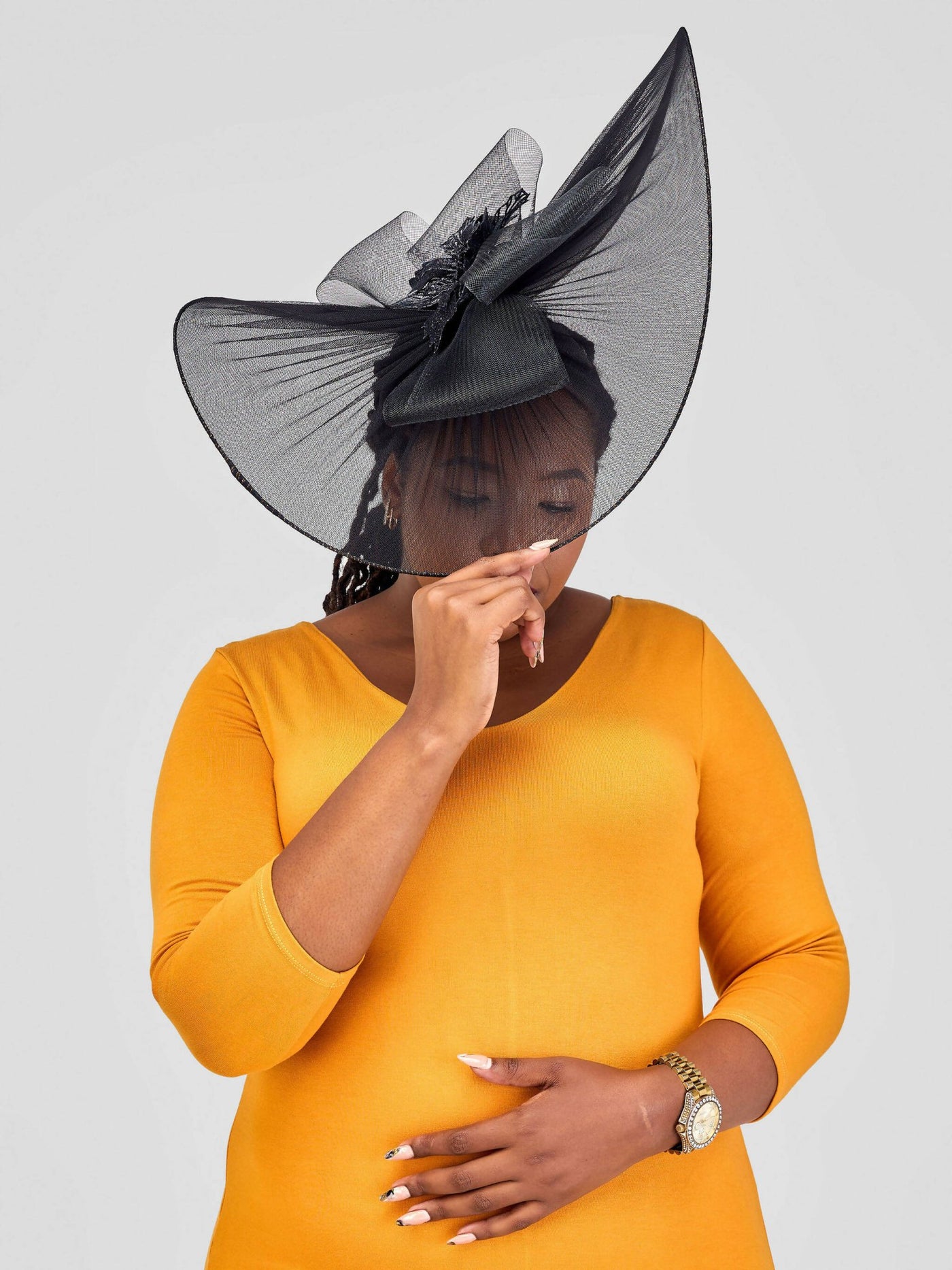 Hando Afrikan Designs Tiffany Fascinator - Black - Shopzetu