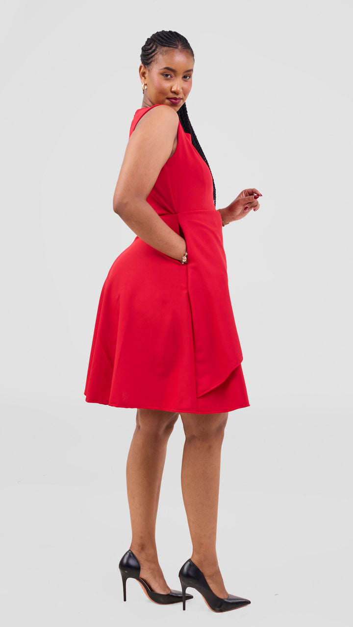 WSC Silk House Collection Curvy Plus Size Brielle Dress - Red