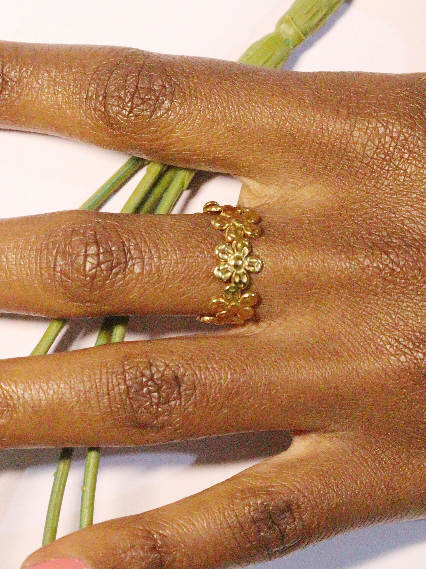 non fading18k gold plated floral wrap ring to pair with dresses, work wear, pants or tops