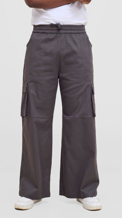 Shiv & Shikie X Safari Cargo Pants - Dark Grey - Shopzetu
