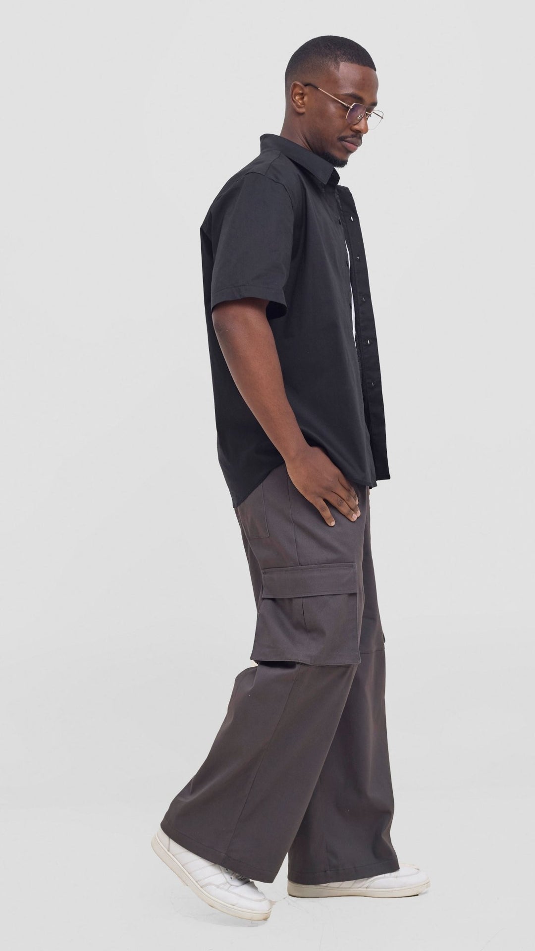 Shiv & Shikie X Safari Cargo Pants - Dark Grey - Shopzetu