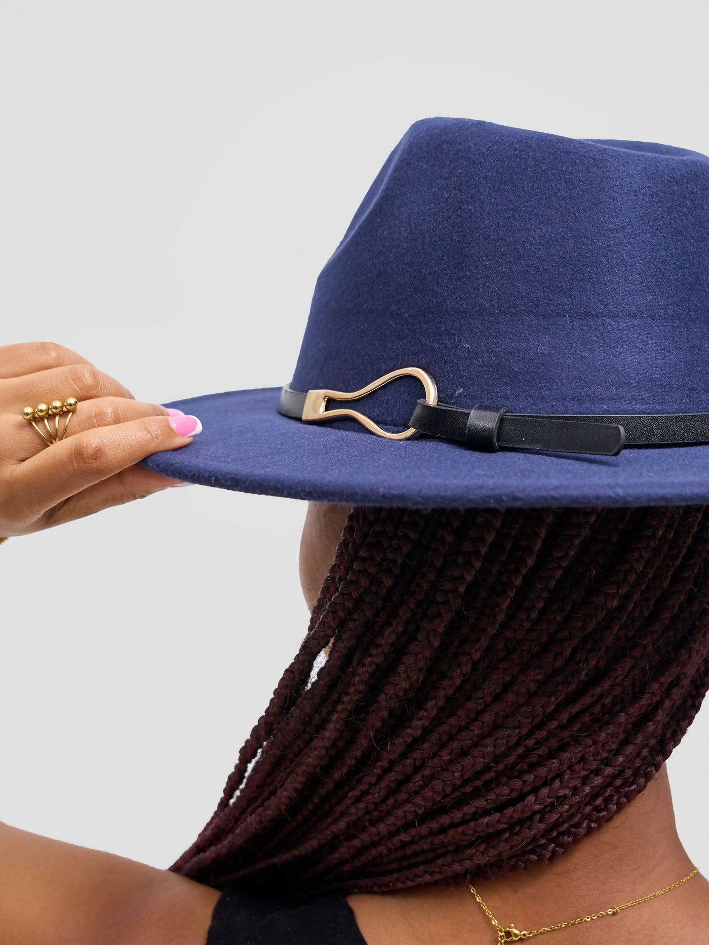 Umbo Collections Fedora Malkia Fedora Hat - Blue