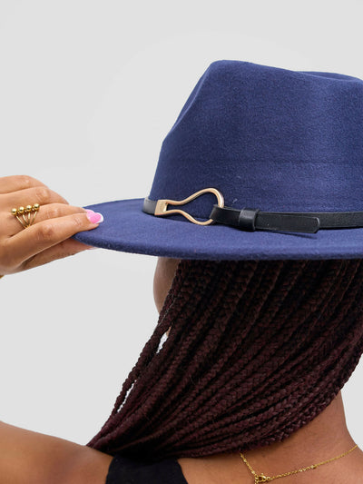 Umbo Collections Fedora Malkia Fedora Hat - Blue