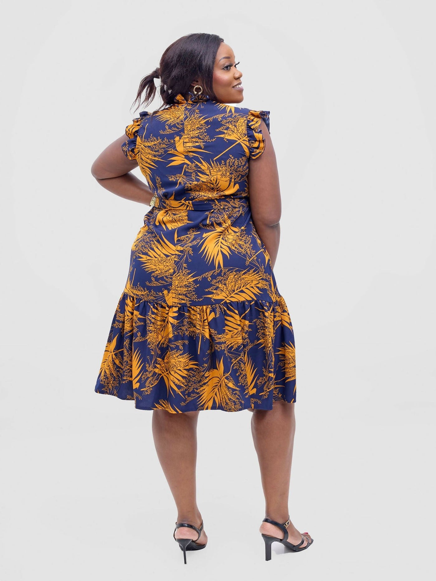 Lizola Umuto Shirt Dress - Navyblue / Mustard - Shopzetu