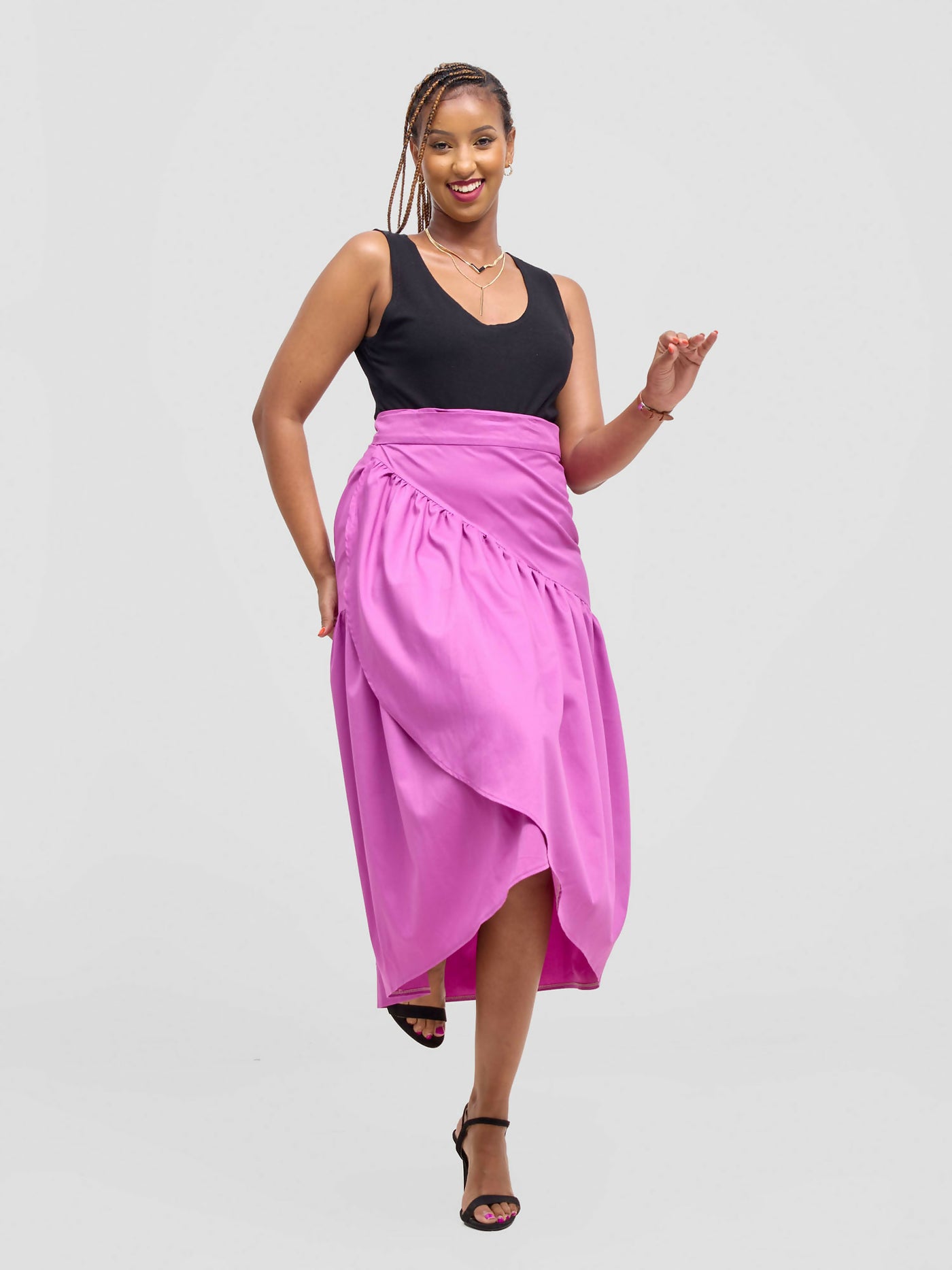 Cuttfitt Wrap Skirt - Purple - Shopzetu