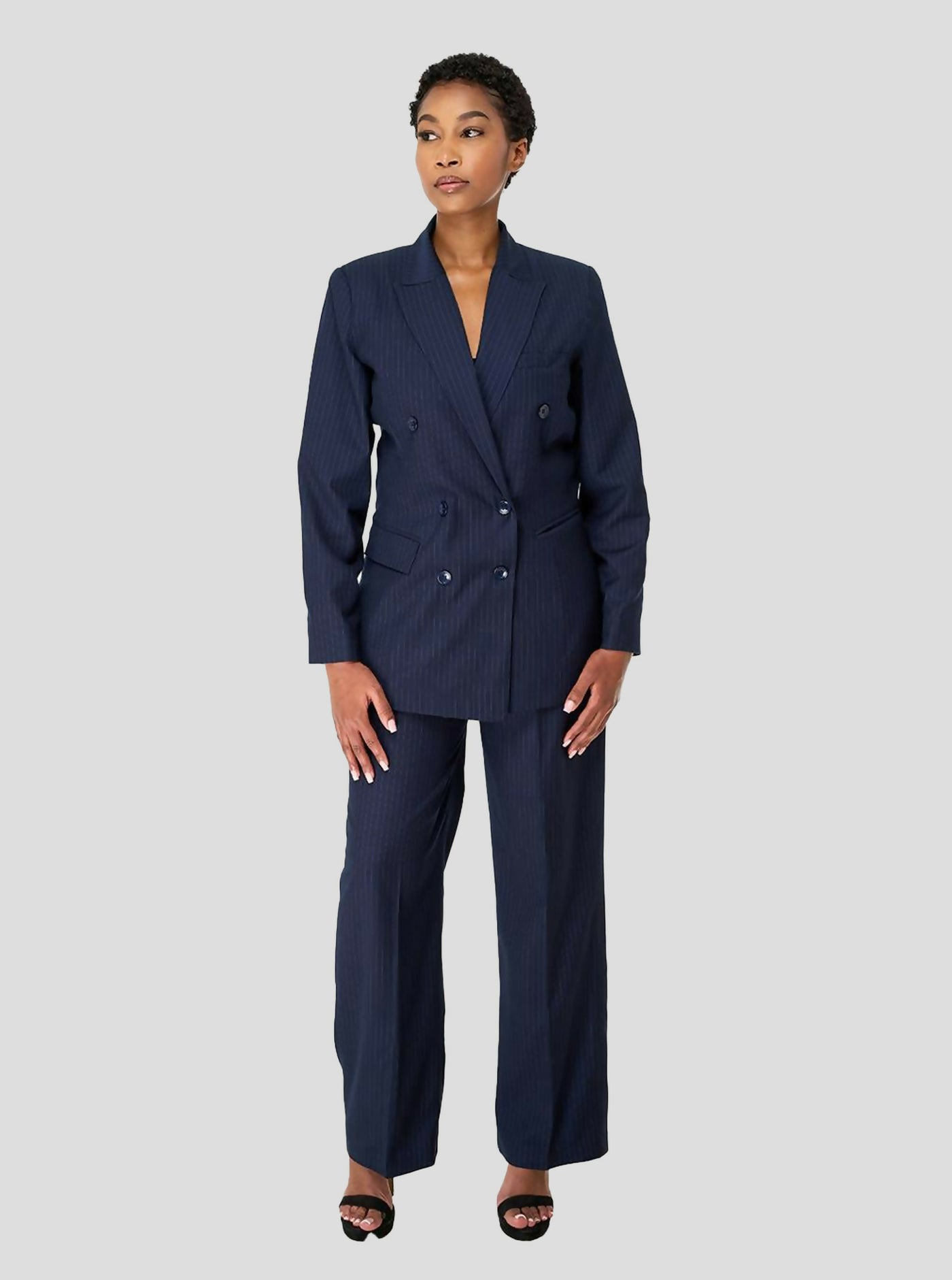 SBV Pin Stripped Suit - Navy Blue - Shopzetu