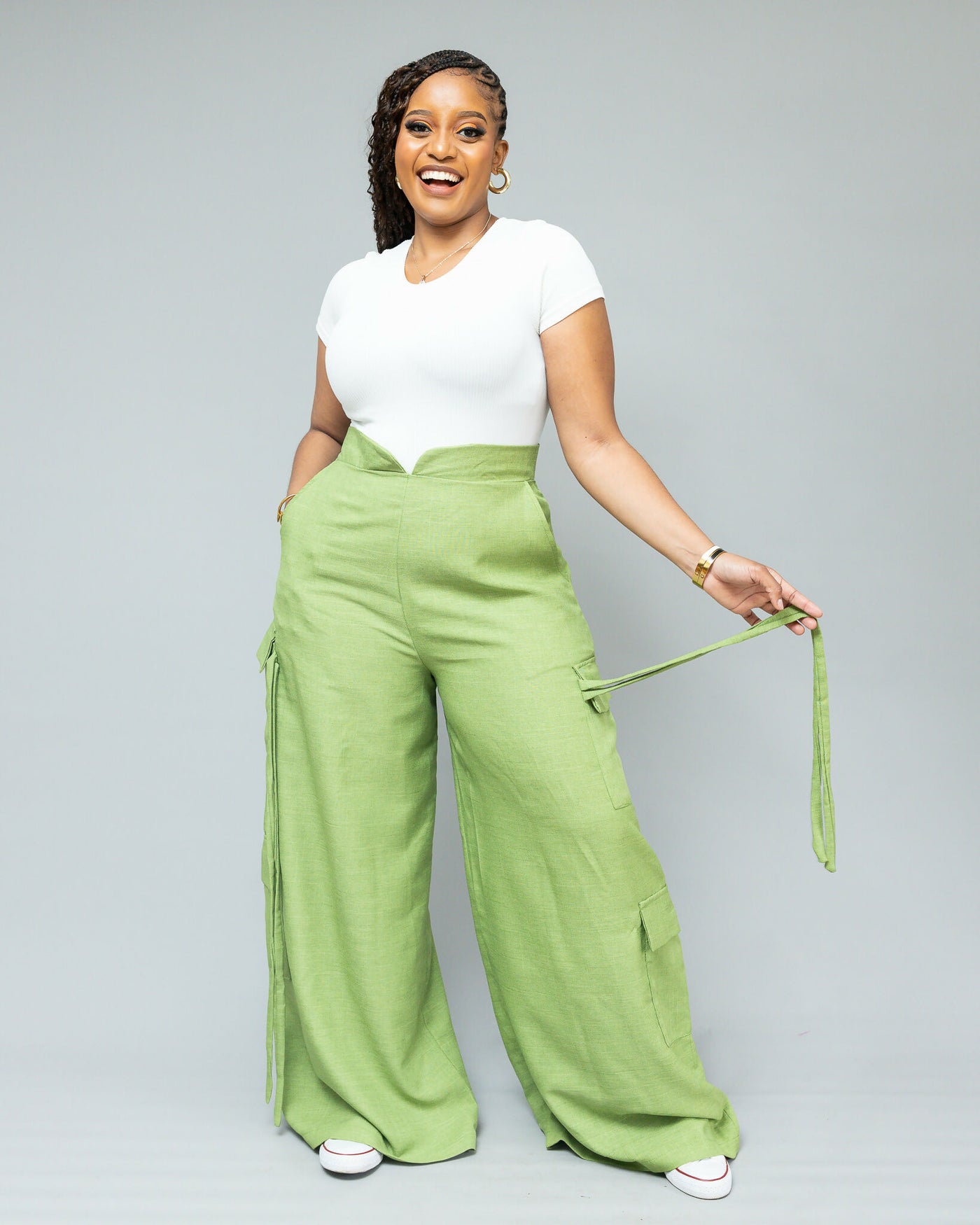 African Yuva Zyrah Cargo Pant - Sage Green