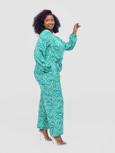 Lizola Temidire Jumpsuit - Green / White - Shopzetu