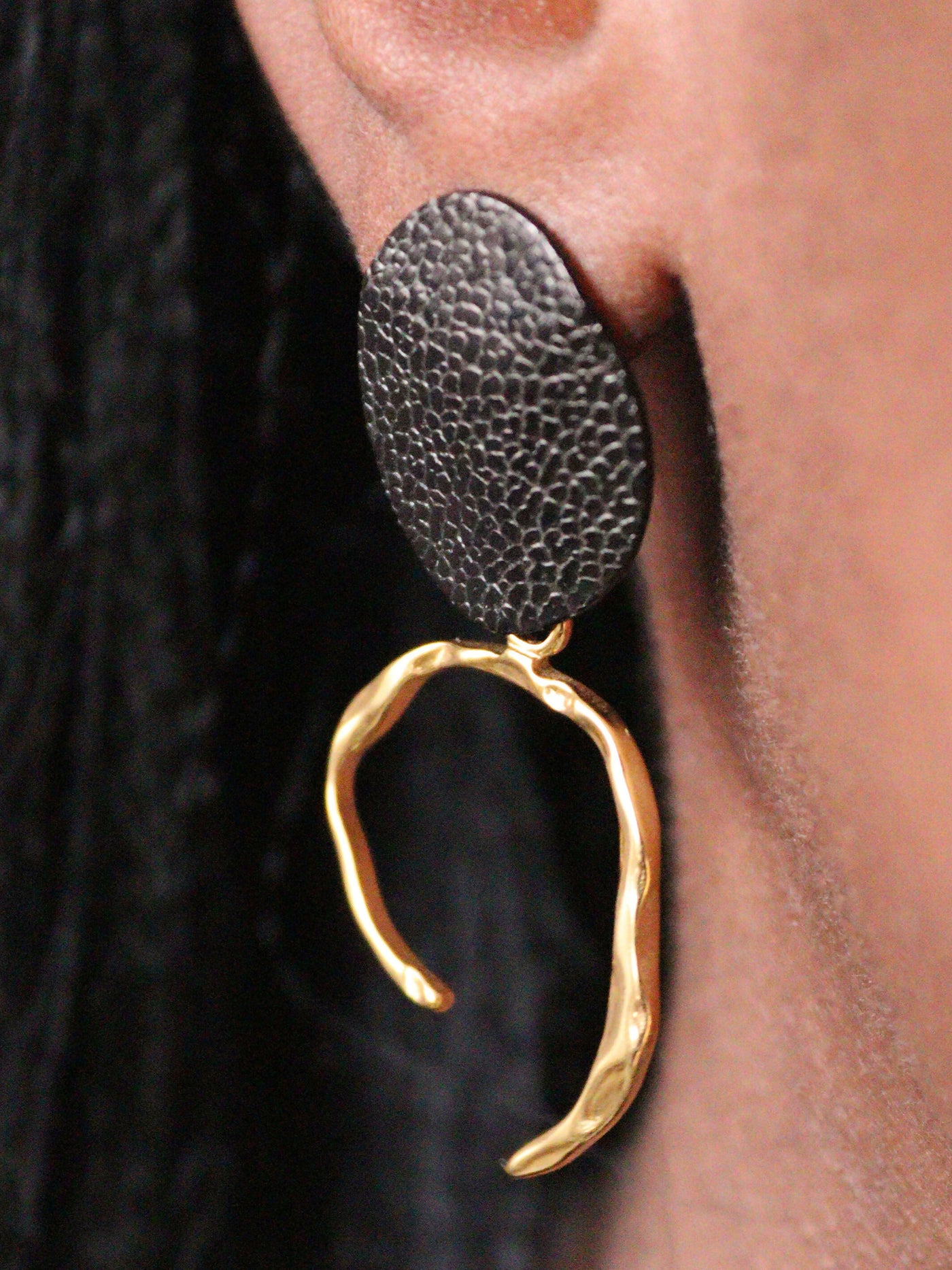 non fading18k gold plated arc earrings to pair with dresses, work wear, pants or tops