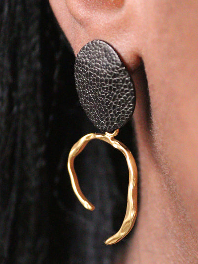 non fading18k gold plated arc earrings to pair with dresses, work wear, pants or tops